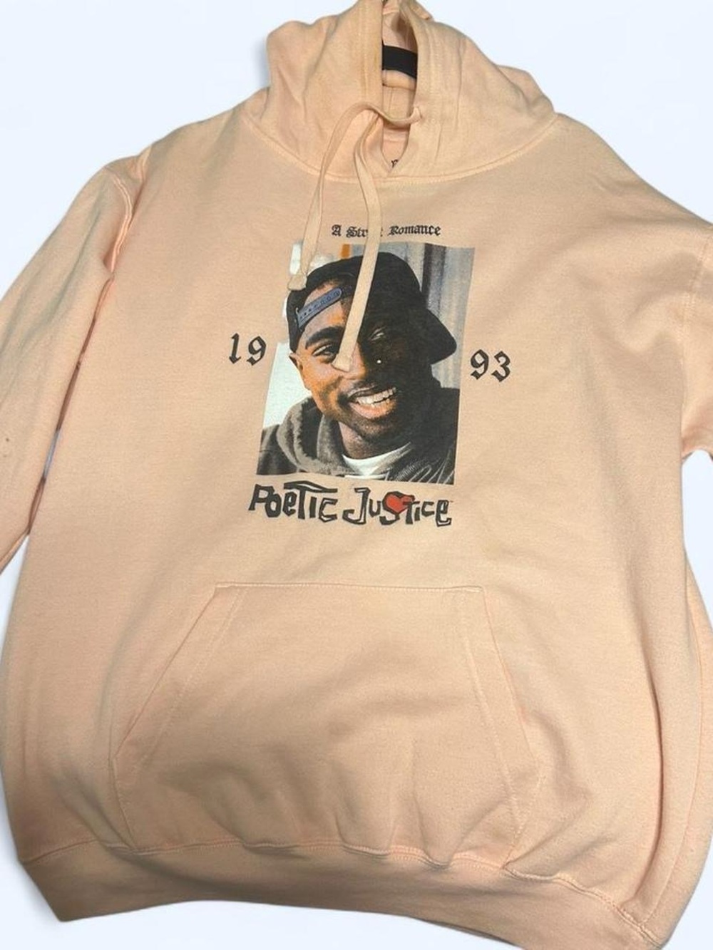 Tupac Poetic Justice Graphic Hoodie - Peach